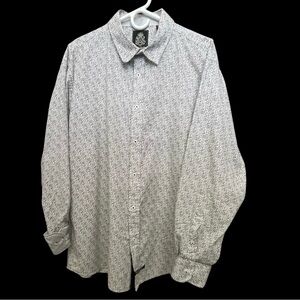 English Laundry Classic Shirt White Black XXL 2XL Abstract Paisley Flip Cuffs